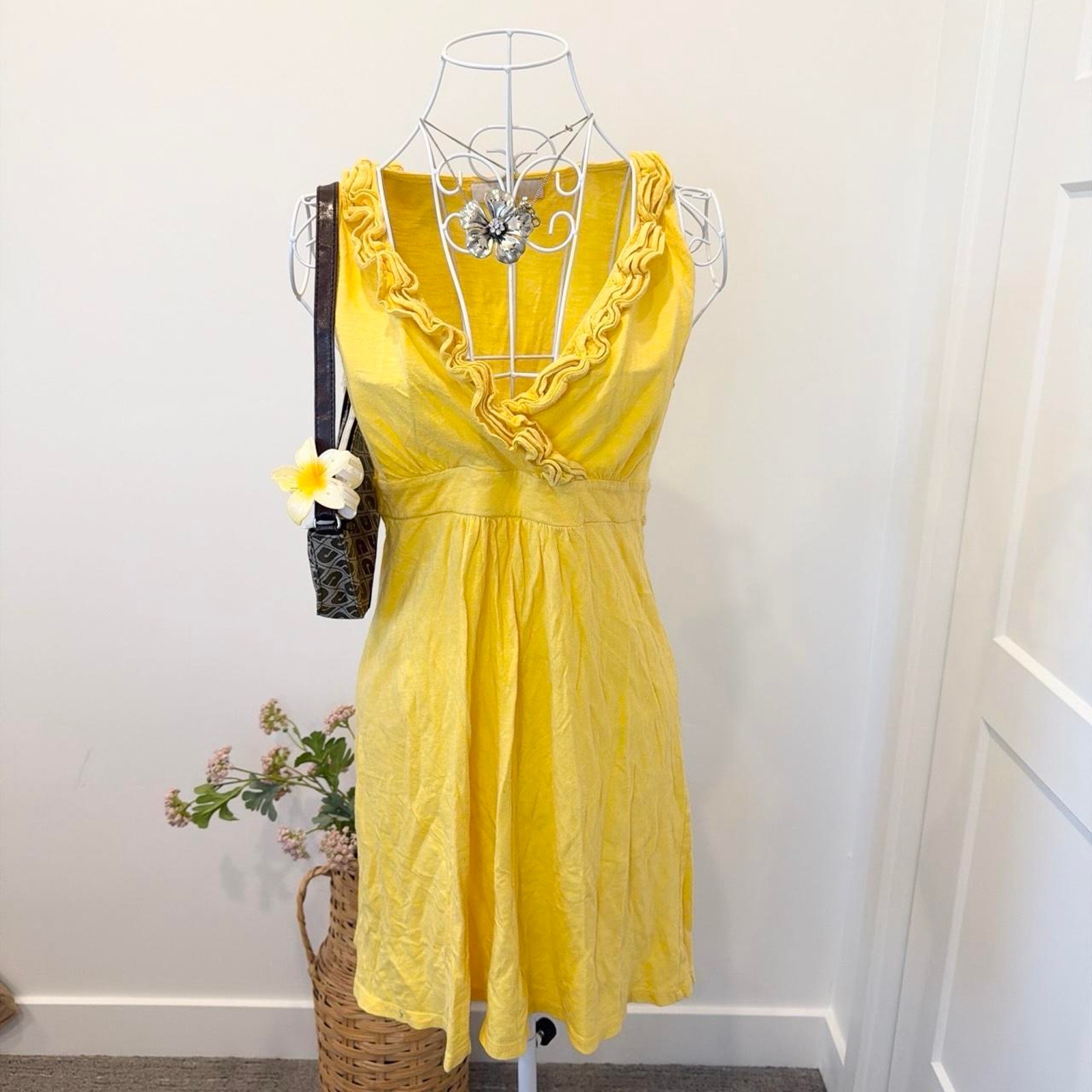 Stunning Vintage Y2k Yellow Babydoll Dress